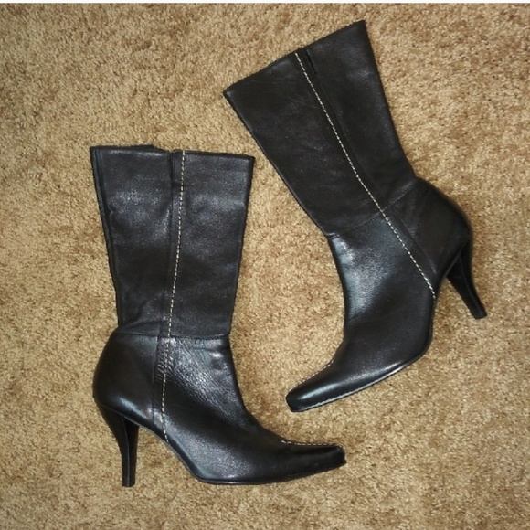 Franco Sarto Shoes - Franco Sarto Fall Leather Mid-Calf Boots in Black